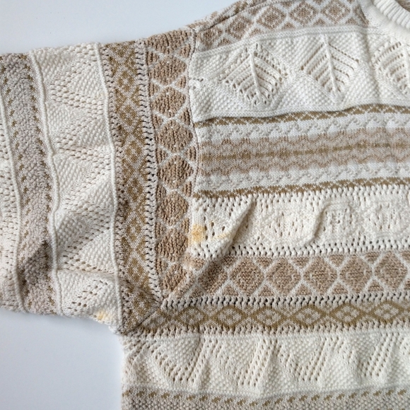 Vintage DKNY 90's Knit Striped Sweater L - Picture 4 of 5